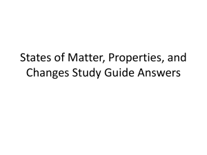 States of Matter Unit Test Study Guide