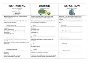 WEATHERING EROSION DEPOSITION Summary questions and answers