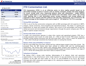 ITD Cementation India Ltd. Initiating Coverage - JM Financial