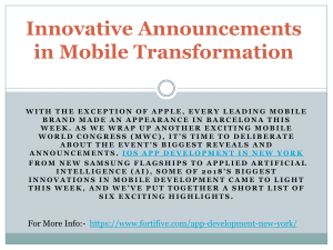 Innovative Announcements in Mobile Transformation