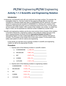 Scientific & Engineering Notation Activity