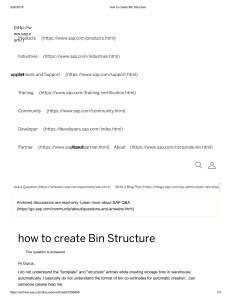 how to create Bin Structure