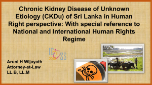 Haman Right Perspective of Chronic Kidney Disease of Unknown Aetiology in Sri Lanka