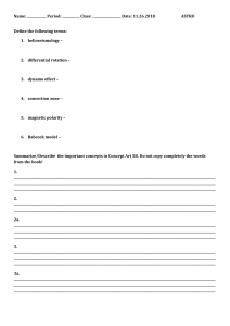 Astronomy Worksheet: Solar Physics Concepts