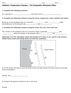 Orographic Worksheet ASSIGNMENT