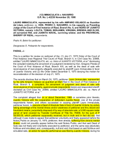 Immaculata v. Navarro: Case Review & Analysis