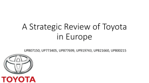A Strategic Review of Toyota in Europe