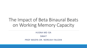 Beta Binaural Beats on Working Memory Capacity