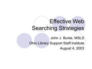 Effective Web Searching StrategiesOLSSI03