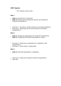 PowerHA SystemMirror Course Agenda