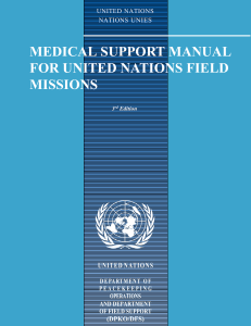 Medical Support Manual for UN Field Missions