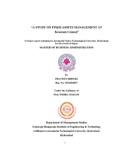 A STUDY ON FIXED ASSETS MANAGEMENT AT K