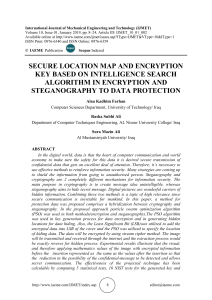 SECURE LOCATION MAP AND ENCRYPTION KEY BASED ON INTELLIGENCE SEARCH ALGORITHM IN ENCRYPTION AND STEGANOGRAPHY TO DATA PROTECTION 