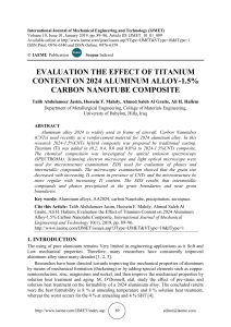 EVALUATION THE EFFECT OF TITANIUM CONTENT ON 2024 ALUMINUM ALLOY-1.5% CARBON NANOTUBE COMPOSITE