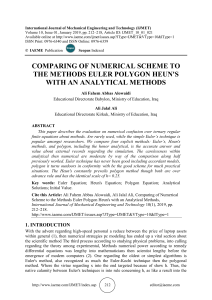 COMPARING OF NUMERICAL SCHEME TO THE METHODS EULER POLYGON HEUN'S WITH AN ANALYTICAL METHODS