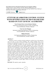 ATTITUDE QUADROTOR CONTROL SYSTEM WITH OPTIMIZATION OF PID PARAMETERS BASED ON FAST GENETIC ALGORITHM 