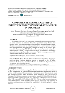 CONSUMER BEHAVIOR ANALYSIS OF INTENTION TO BUY ON SOCIAL COMMERCE IN INDONESIA 