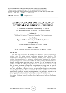 A STUDY ON COST OPTIMIZATION OF INTERNAL CYLINDRICAL GRINDING 