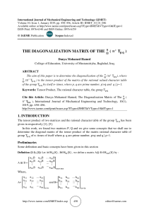 THE DIAGONALIZATION MATRIX OF THE n¦⊗(≡*Tp,q) 