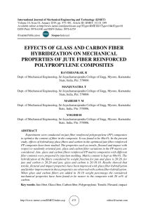 EFFECTS OF GLASS AND CARBON FIBER HYBRIDIZATION ON MECHANICAL PROPERTIES OF JUTE FIBER REINFORCED POLYPROPYLENE COMPOSITES 