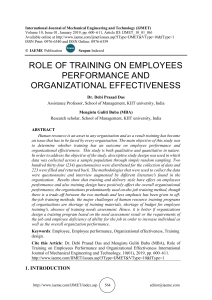 ROLE OF TRAINING ON EMPLOYEES PERFORMANCE AND ORGANIZATIONAL EFFECTIVENESS 