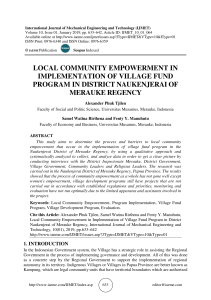 LOCAL COMMUNITY EMPOWERMENT IN IMPLEMENTATION OF VILLAGE FUND PROGRAM IN DISTRICT NAUKENJERAI OF MERAUKE REGENCY