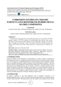 CORROSION STUDIES ON CERAMIC PARTICULATES REINFORCED HYBRID METAL MATRIX COMPOSITES 