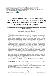 COMPARATIVE EVALUATION OF THE GRADIENT-BASED CUCKOO SEARCH (GBCS) AND (MC-GPSO) TECHNIQUES FOR OPTIMAL RFID NETWORK PLANNING