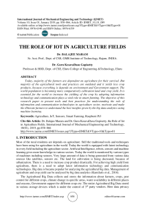 THE ROLE OF IOT IN AGRICULTURE FIELDS