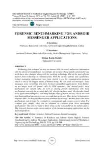 FORENSIC BENCHMARKING FOR ANDROID MESSENGER APPLICATIONS