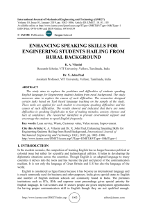 ENHANCING SPEAKING SKILLS FOR ENGINEERING STUDENTS HAILING FROM RURAL BACKGROUND 