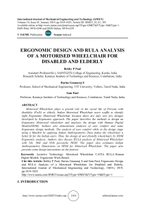 ERGONOMIC DESIGN AND RULA ANALYSIS OF A MOTORISED WHEELCHAIR FOR DISABLED AND ELDERLY