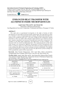 ENHANCED HEAT TRANSFER WITH ALUMINIUM OXIDE MICROPARTICLES 