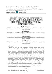 BUILDING SUSTAINED COMPETITIVE ADVANTAGE THROUGH TECHNOLOGY RESOURCES AND INTERNATIONAL COMPETITIVENESS 
