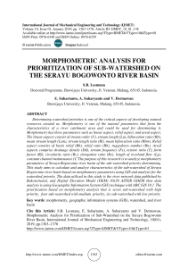 MORPHOMETRIC ANALYSIS FOR PRIORITIZATION OF SUB-WATERSHED ON THE SERAYU BOGOWONTO RIVER BASIN