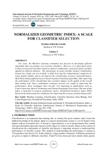 NORMALIZED GEOMETRIC INDEX: A SCALE FOR CLASSIFIER SELECTION 