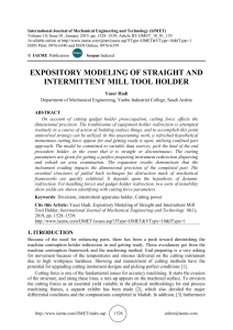 EXPOSITORY MODELING OF STRAIGHT AND INTERMITTENT MILL TOOL HOLDER