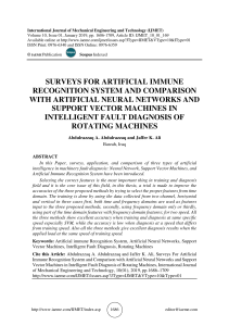 SURVEYS FOR ARTIFICIAL IMMUNE RECOGNITION SYSTEM AND COMPARISON WITH ARTIFICIAL NEURAL NETWORKS AND SUPPORT VECTOR MACHINES IN INTELLIGENT FAULT DIAGNOSIS OF ROTATING MACHINES