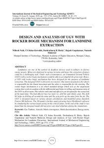 DESIGN AND ANALYSIS OF UGV WITH ROCKER BOGIE MECHANISM FOR LANDMINE EXTRACTION 