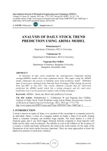 ANALYSIS OF DAILY STOCK TREND PREDICTION USING ARIMA MODEL 