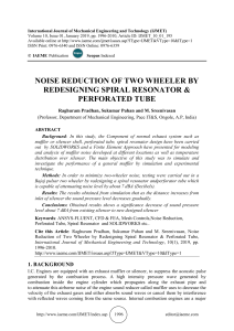 NOISE REDUCTION OF TWO WHEELER BY REDESIGNING SPIRAL RESONATOR & PERFORATED TUBE 