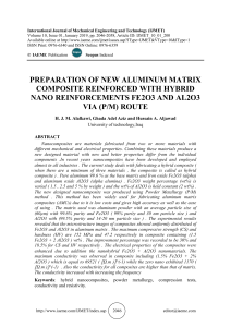PREPARATION OF NEW ALUMINUM MATRIX COMPOSITE REINFORCED WITH HYBRID NANO REINFORCEMENTS FE2O3 AND AL2O3 VIA (P/M) ROUTE