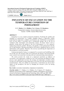 INFLUENCE OF EXCAVATION TO THE TEMPERATURE CONDITION OF PERMAFROST 