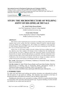 STUDY THE MICROSTRUCTURE OF WELDING JOINT OF DIS-SIMILAR METALS 