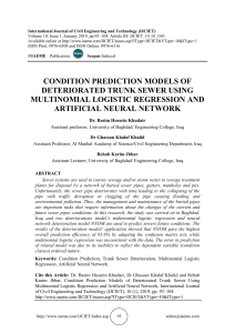 CONDITION PREDICTION MODELS OF DETERIORATED TRUNK SEWER USING MULTINOMIAL LOGISTIC REGRESSION AND ARTIFICIAL NEURAL NETWORK