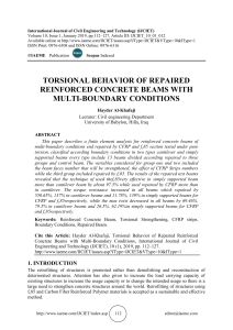 TORSIONAL BEHAVIOR OF REPAIRED REINFORCED CONCRETE BEAMS WITH MULTI-BOUNDARY CONDITIONS 