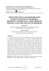 DETECTION WETLAND DEHYDRATION EXTENT WITH MULTI-TEMPORAL REMOTELY SENSED DATA USING REMOTE SENSING ANALYSIS AND GIS TECHNIQUES 