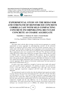 EXPERIMENTAL STUDY ON THE BEHAVIOR AND STRENGTH OF REINFORCED CONCRETE CORBELS CAST WITH SELF-COMPACTING CONCRETE INCORPORATING RECYCLED CONCRETE AS COARSE AGGREGATE