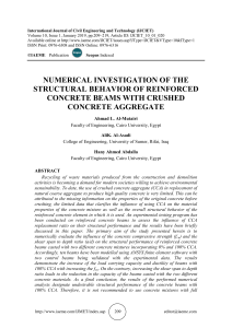 NUMERICAL INVESTIGATION OF THE STRUCTURAL BEHAVIOR OF REINFORCED CONCRETE BEAMS WITH CRUSHED CONCRETE AGGREGATE 