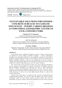 SUSTAINABLE SOLUTIONS FOR EXPOSED CONCRETE SURFACES TO CLIMATIC INFLUENCES – WITHIN VARIOUS REGIONS: AN INDUSTRIAL-GEOGRAPHIC LETTER TO CIVIL-CONSTRUCTORS